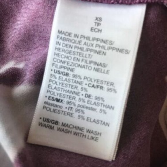 Lark & Ro * PLUM White BLUE FLORAL Cap Slv WRAP DRESS * Work / Date * NWOT * XS - Picture 12 of 12